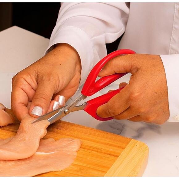 Joyce Chen Original Unlimited Kitchen Shears With Comfortable Handles, Red - Picture 3 of 4